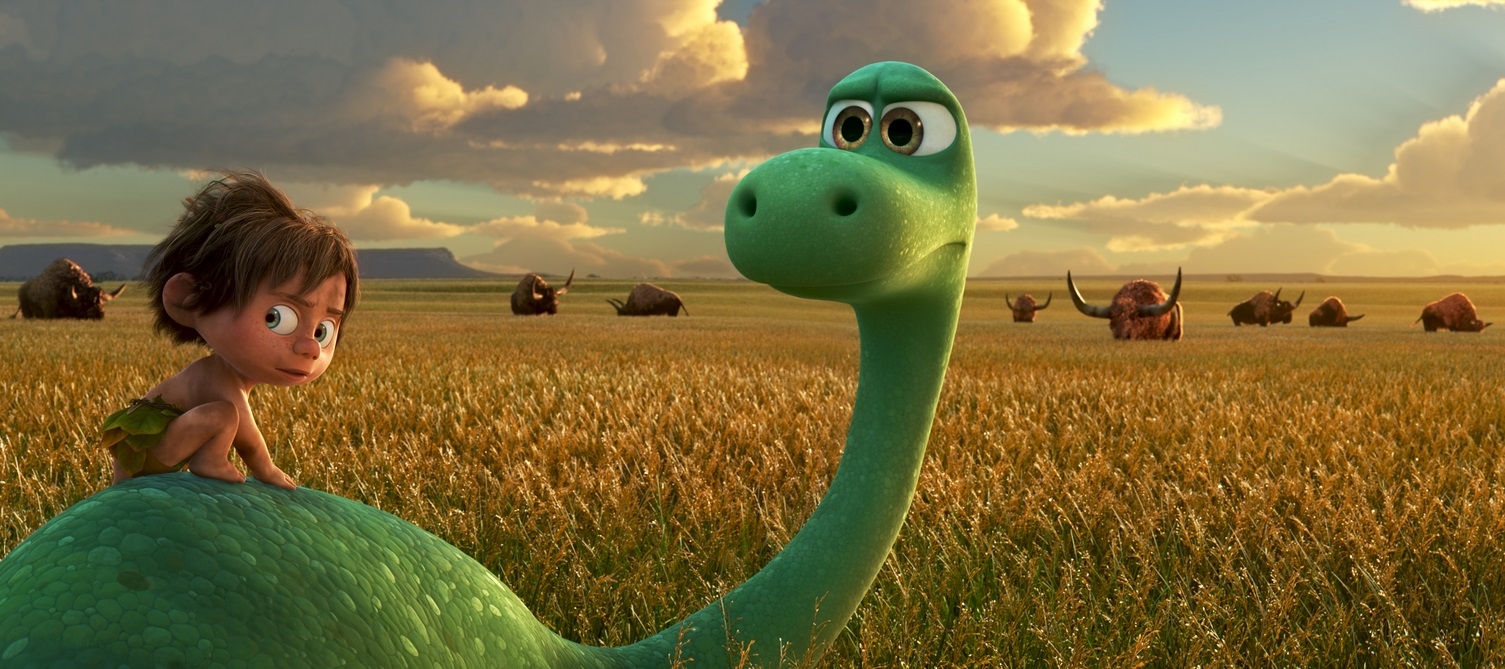 AN UNLIKELY PAIR â€” In Disneyâ€¢Pixarâ€™s â€œThe Good Dinosaurâ€� Arlo, an Apatosaurus, encounters a human named Spot. Together, they brave an epic journey through a harsh and mysterious landscape. Directed by Peter Sohn, â€œThe Good Dinosaurâ€� opens in theaters nationwide Nov. 25, 2015. Â©2015 Disneyâ€¢Pixar. All Rights Reserved.
